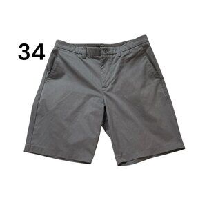 HAGGAR COOL 18 Men's Shorts Size 34 Waist Greyish Blue 4 Pockets Stretch *READ